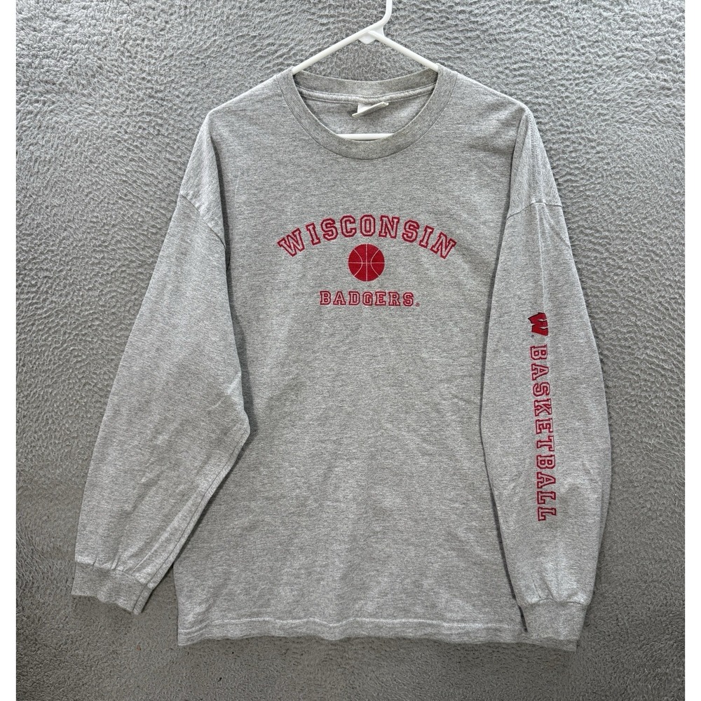 Vintage Wisconsin‎ Badgers Shirt Adult XL Gray Crewneck NCAA Sports 90s Y2K